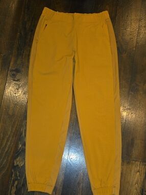 Athleta Pants Womens 6 Yellow Athletic Brooklyn Jogger Pull On Textured 32x28